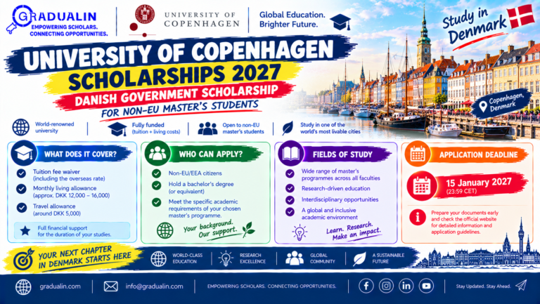 University of Copenhagen scholarships 2027, Danish Government Scholarship for non-EU master's students, gradualin.com